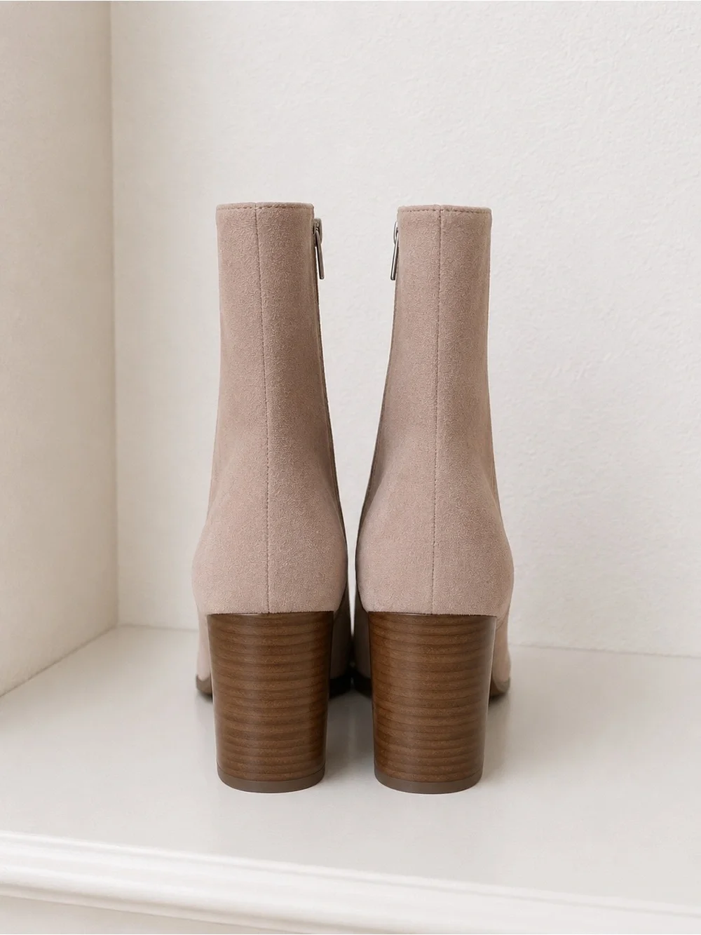 Dolce Vita Suzy Taupe Suede Zip Up Ankle Block Heel Chelsea Booties NWT